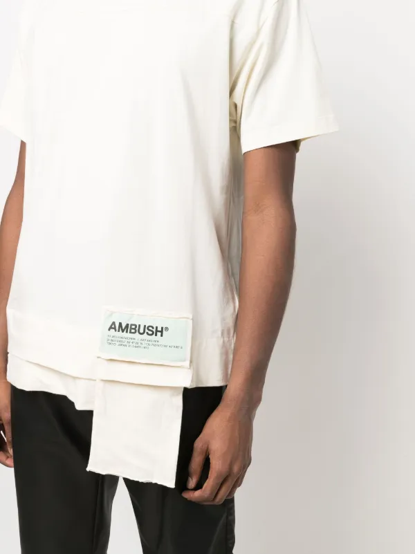 AMBUSH layered-hem Cotton T-shirt | White | FARFETCH