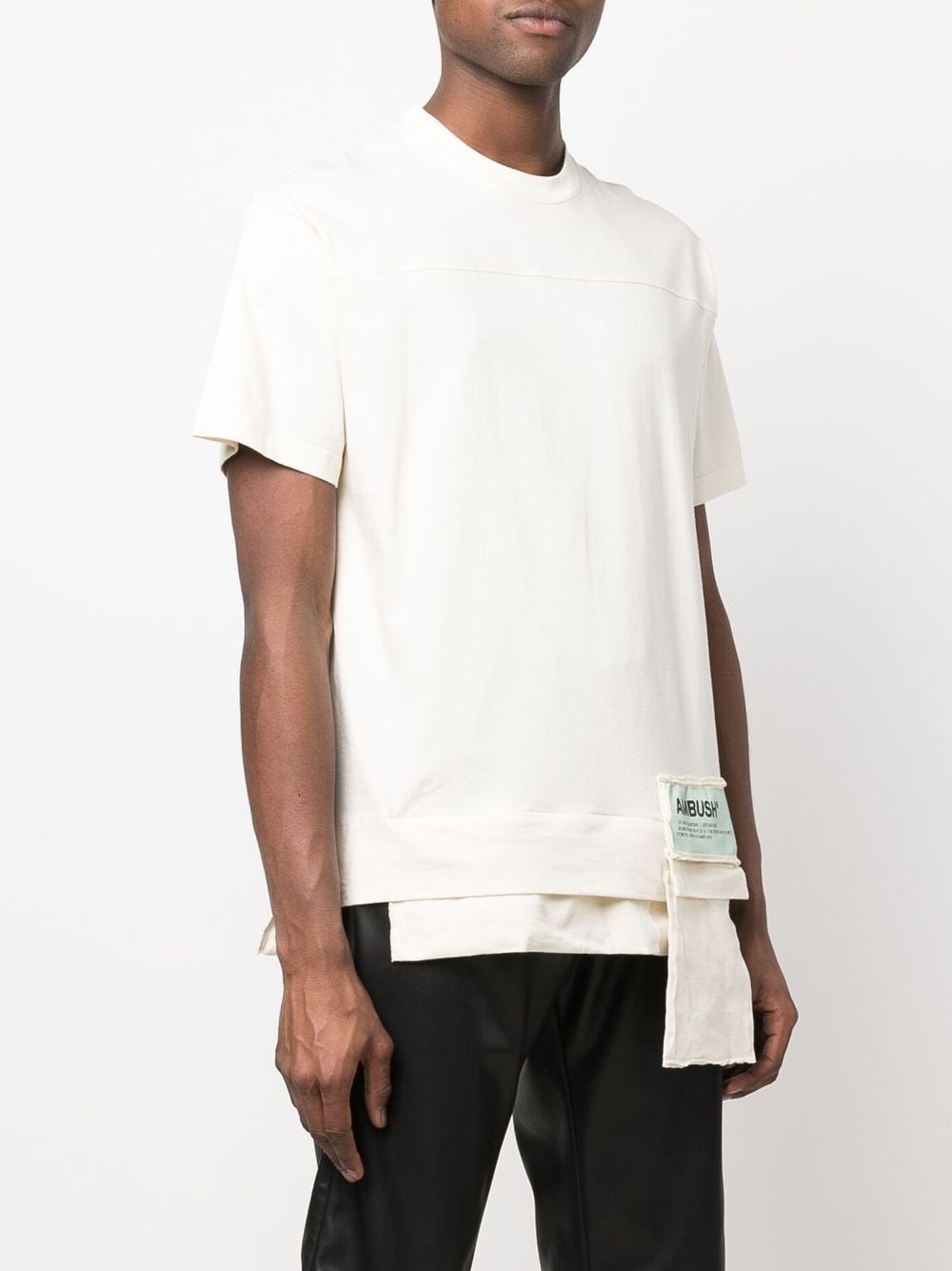 Shop Ambush Layered-hem Cotton T-shirt In White