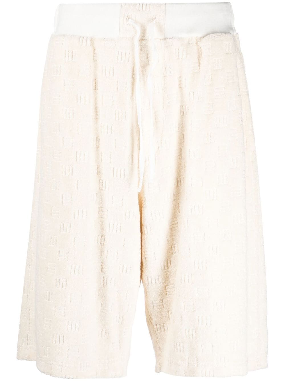 Shop Ambush Monogram Towelling-finish Track Shorts In Neutrals