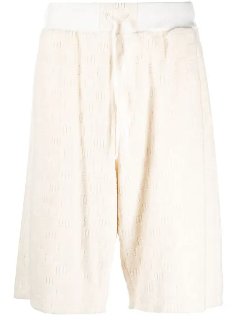 AMBUSH monogram towelling-finish track shorts