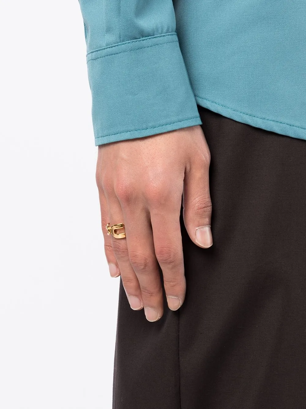 Shop Ambush Safety Pin Ring In Gold