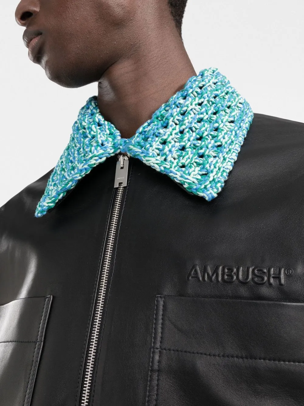 AMBUSH クロシェカラー レザージャケット - Farfetch