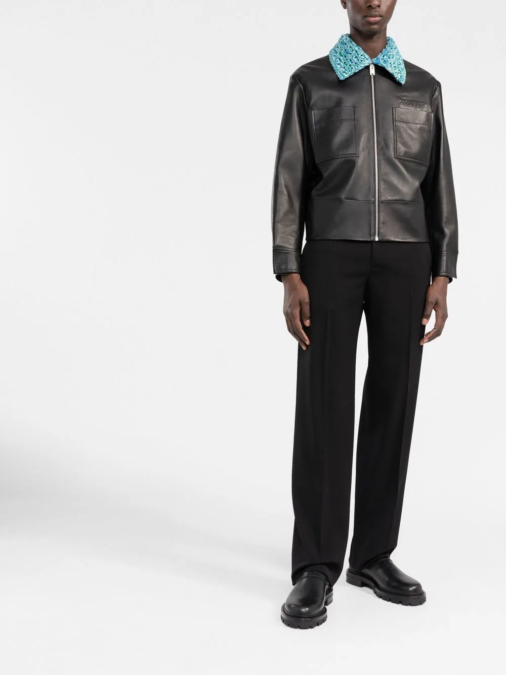 AMBUSH 22SS クロシェカラーレザージャケット-
