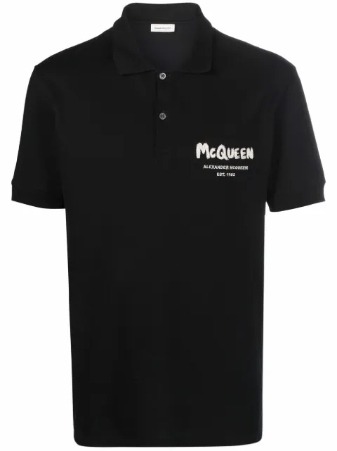Alexander McQueen graffiti-logo polo shirt