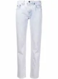 Saint Laurent bleached cropped jeans - Purple