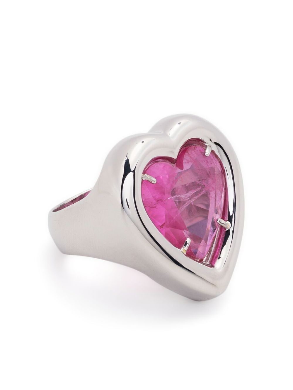 

AMBUSH anillo con piedra en forma de corazón - Plateado