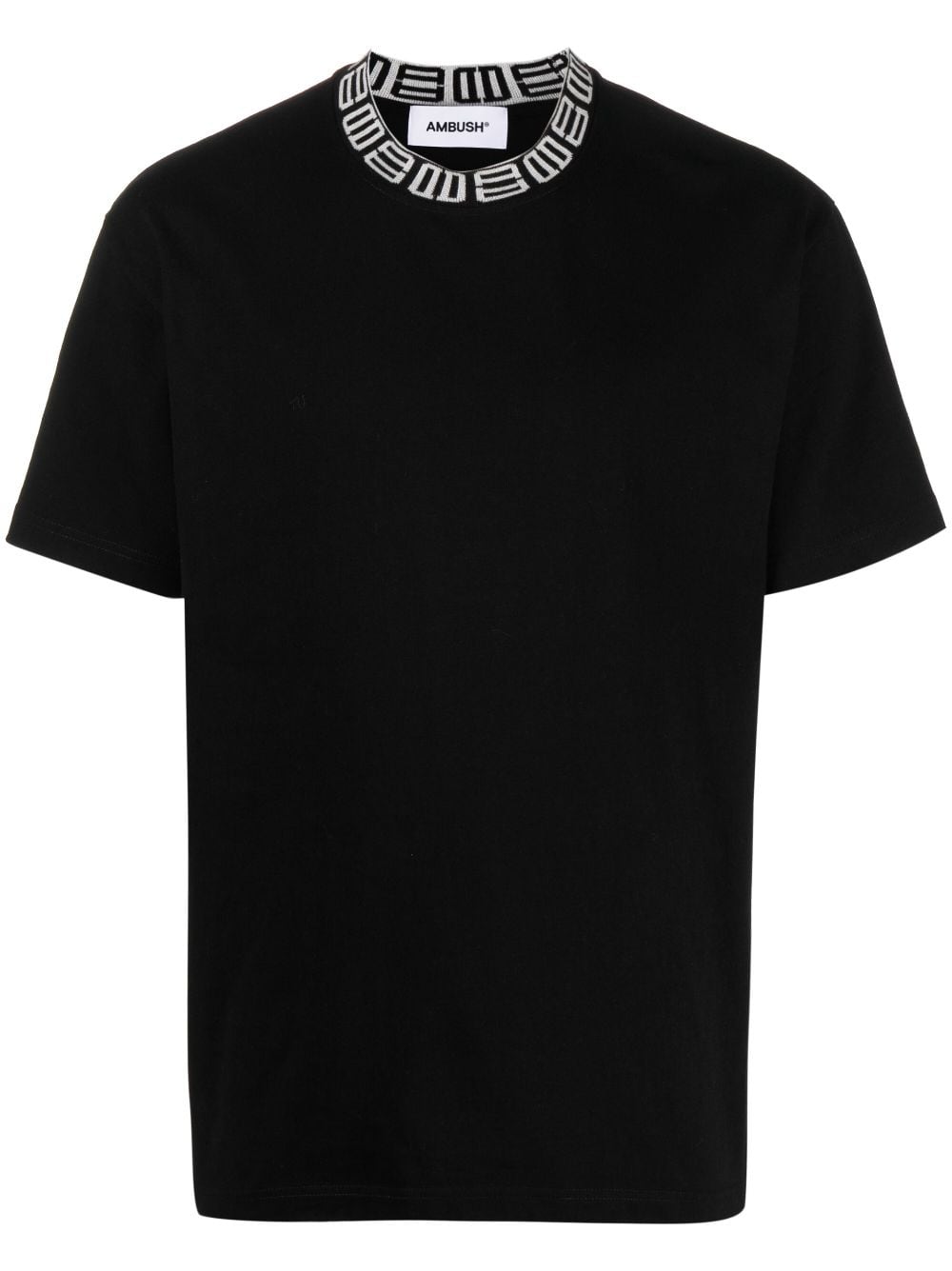 monogram ribbed-collar T-shirt