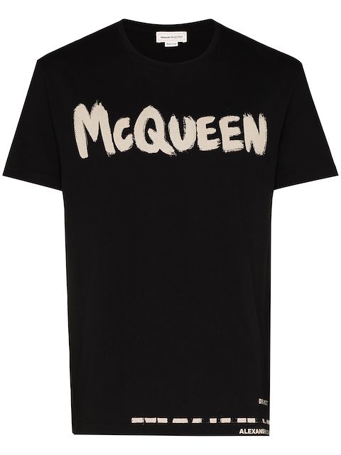 Alexander McQueen playera con logo estampado