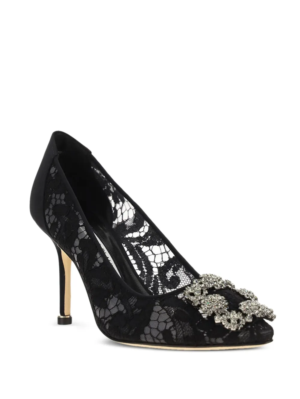 Manolo Blahnik 70mm Hangisi pumps Black