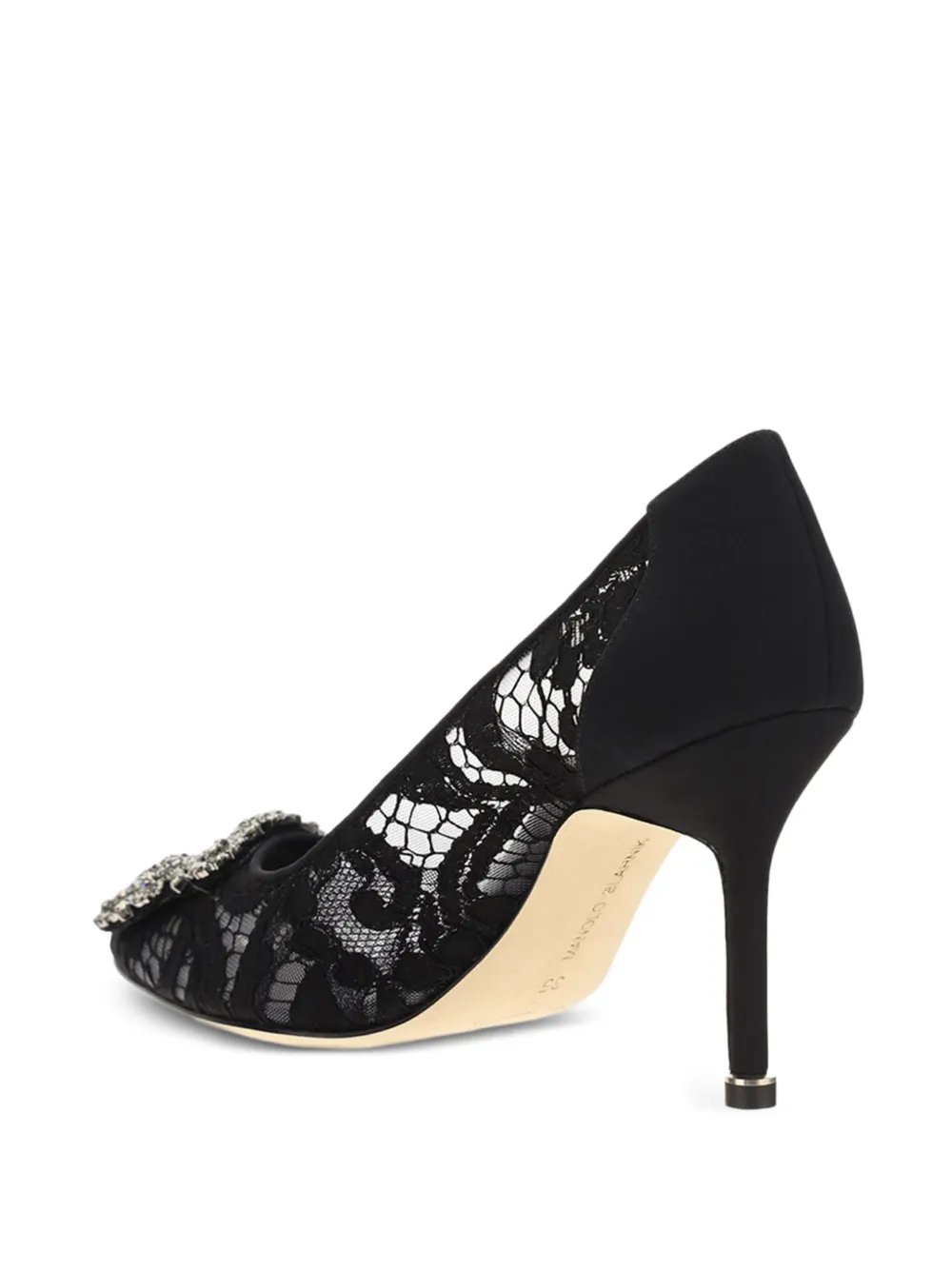 Manolo Blahnik 70mm Hangisi pumps Black