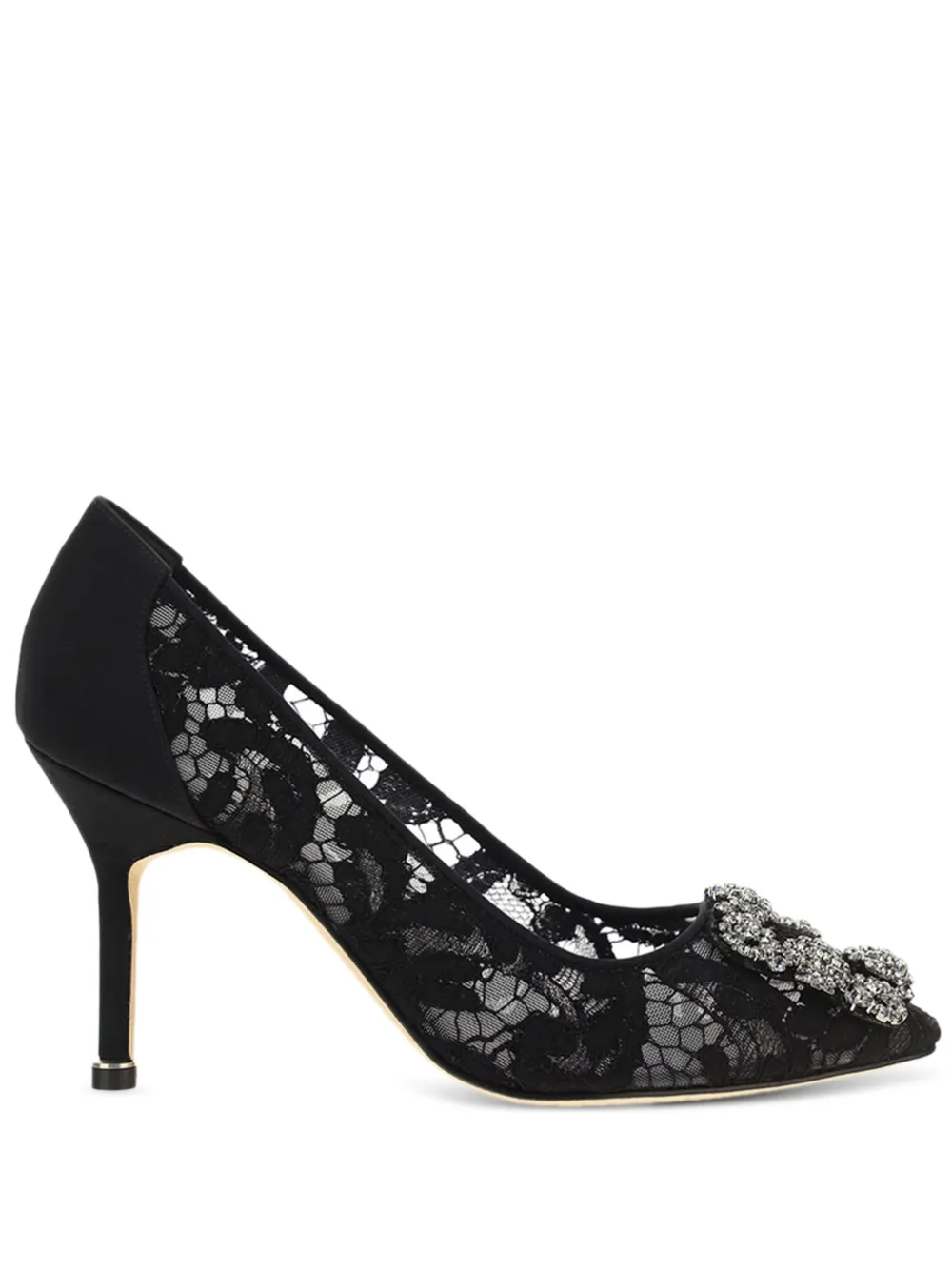 Manolo Blahnik 70mm Hangisi pumps Black