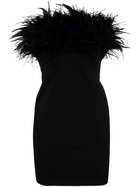 Loulou Kleid mit Federbesatz