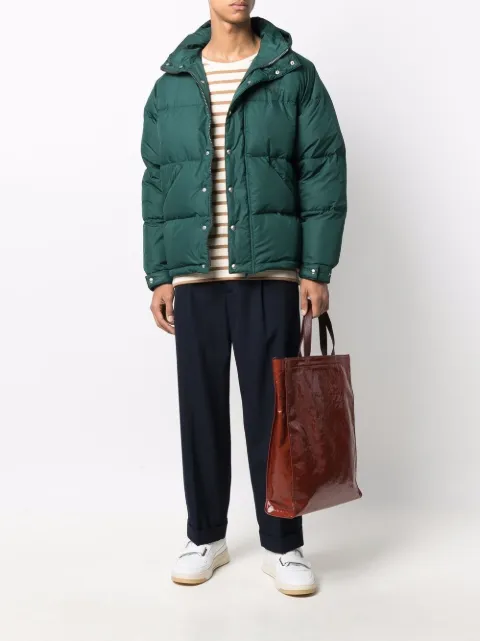 Shop Maison Kitsuné green puffer jacket 