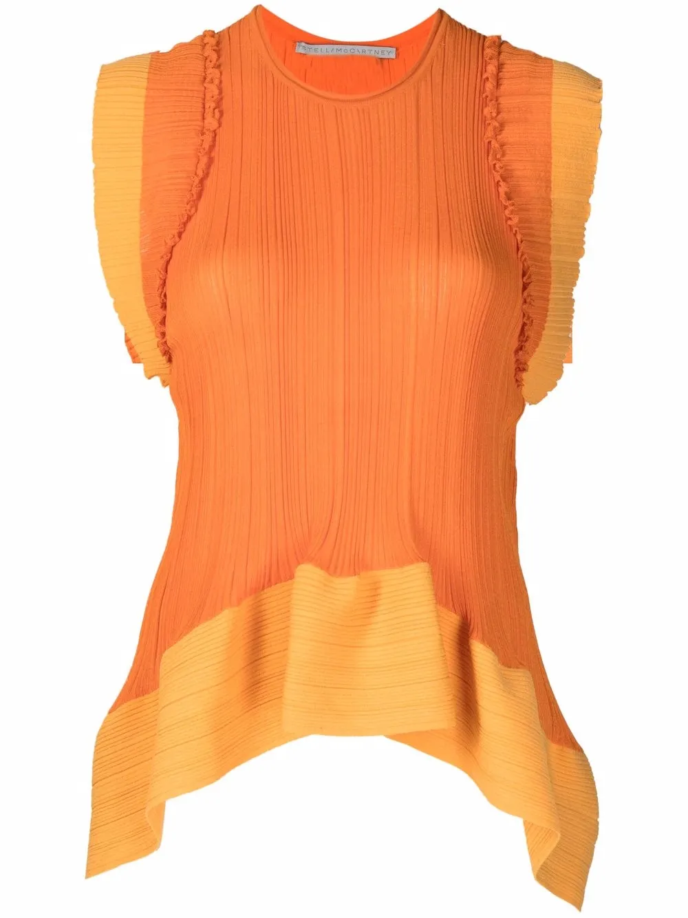 

Stella McCartney top de canalé con diseño de dos tonos - Naranja