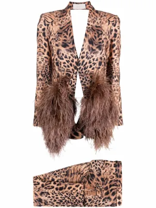 leopard print trouser suit