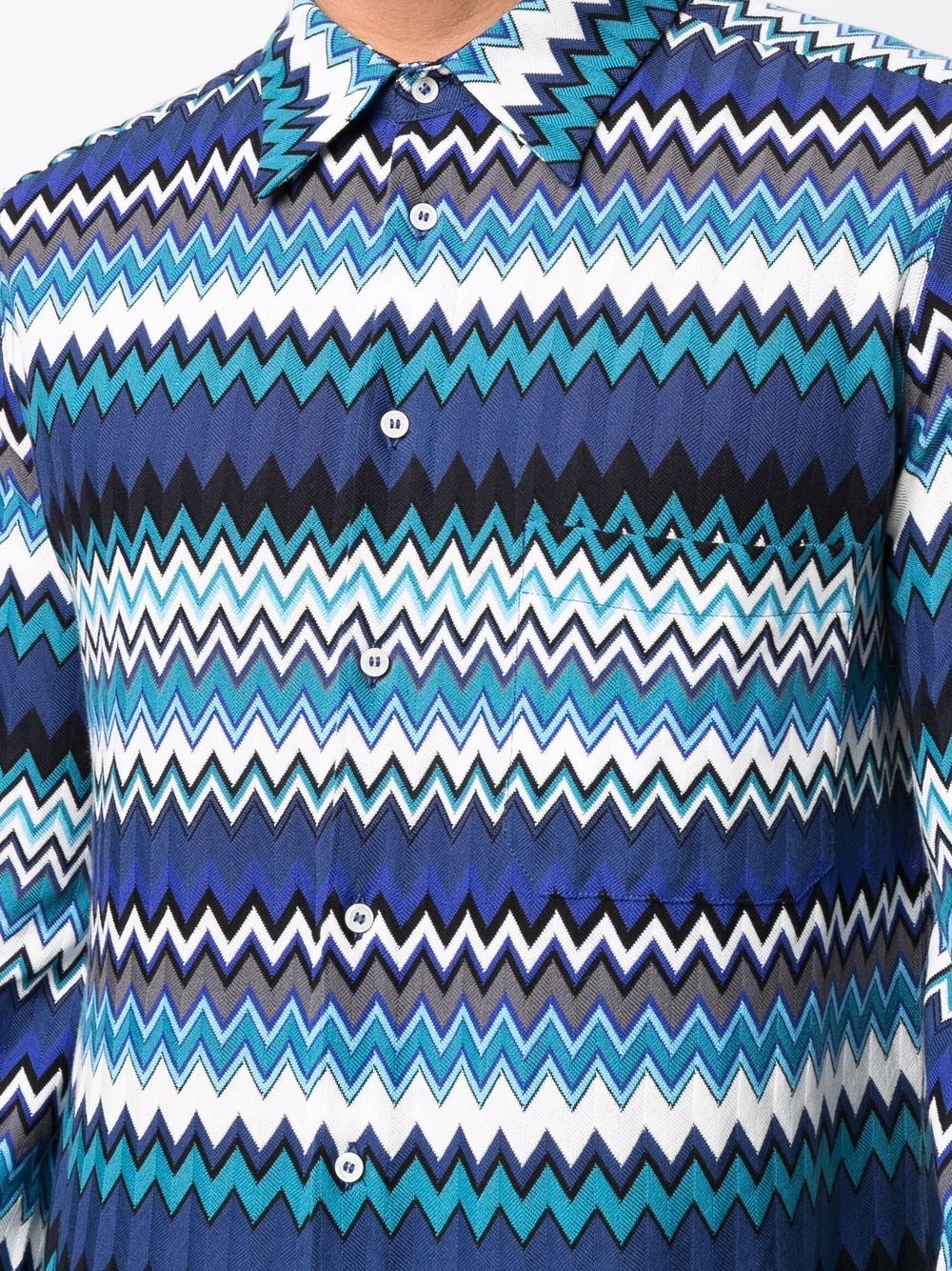 фото Missoni рубашка с длинными рукавами и узором зигзаг