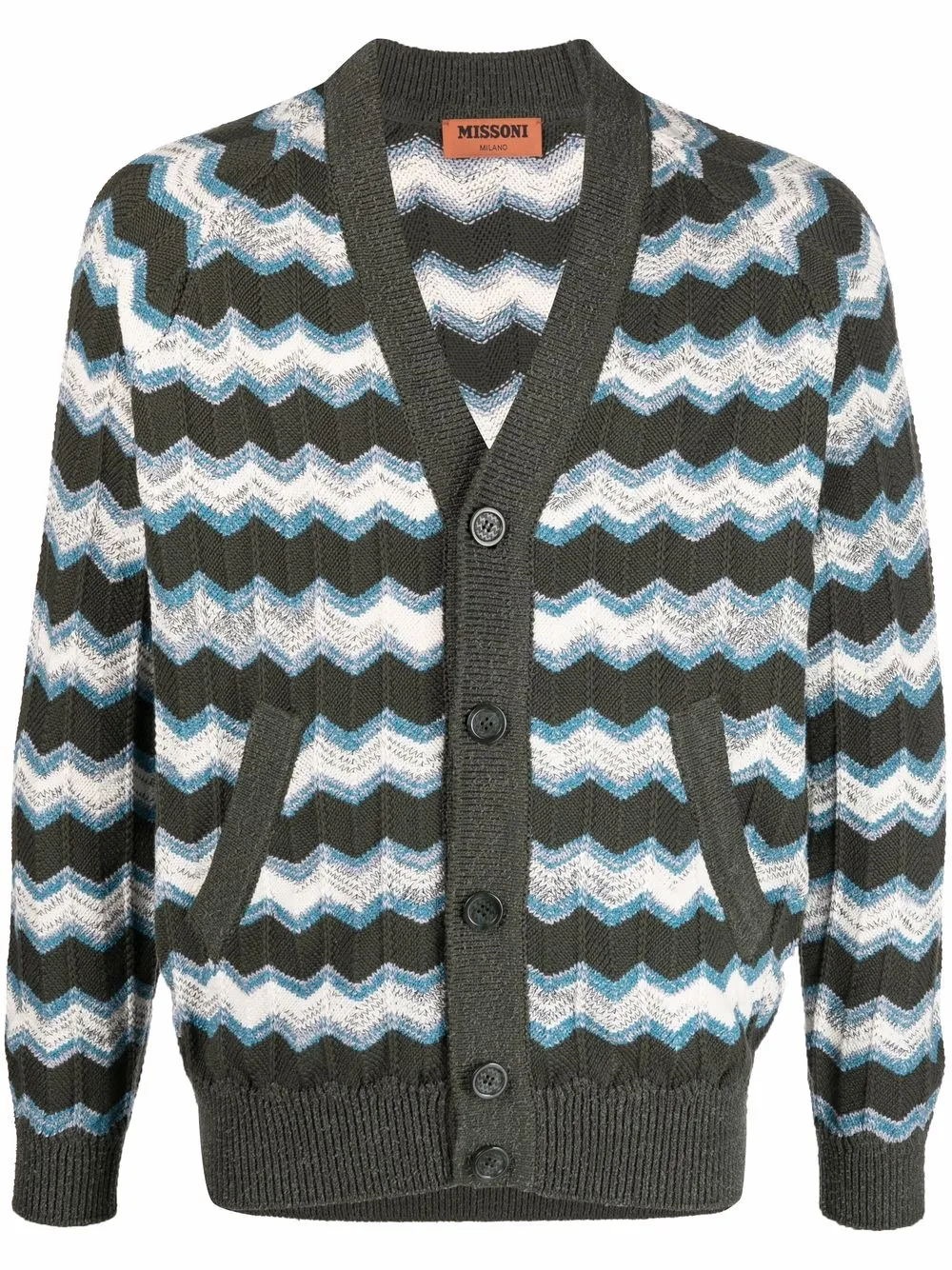 

Missoni chevron pattern button-up cardigan - Green