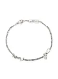 Saint Laurent monogram-logo gemstone bracelet - Silver
