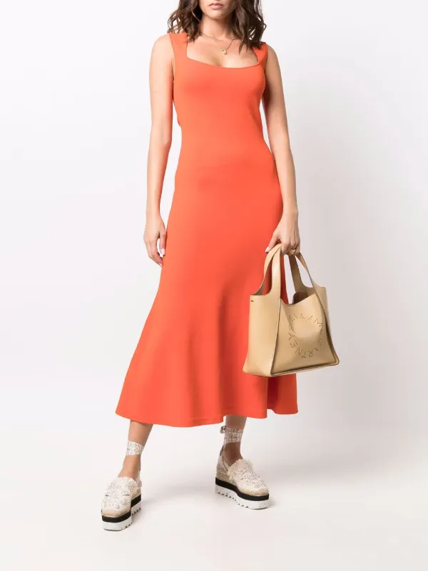 Stella McCartney square-neck Sleeveless Flared Dress