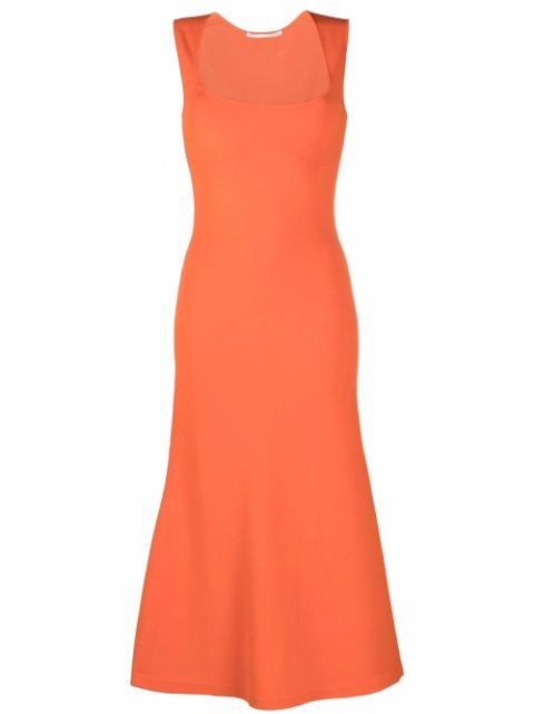 Stella McCartney square-neck sleeveless flared dress Women