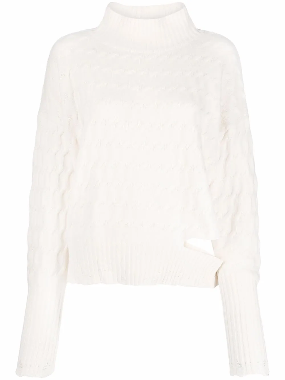 white cut out jumper
