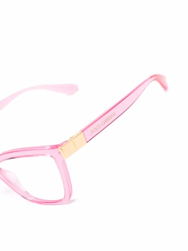 Dolce Gabbana Eyewear Transparent square frame Glasses Pink FARFETCH UK