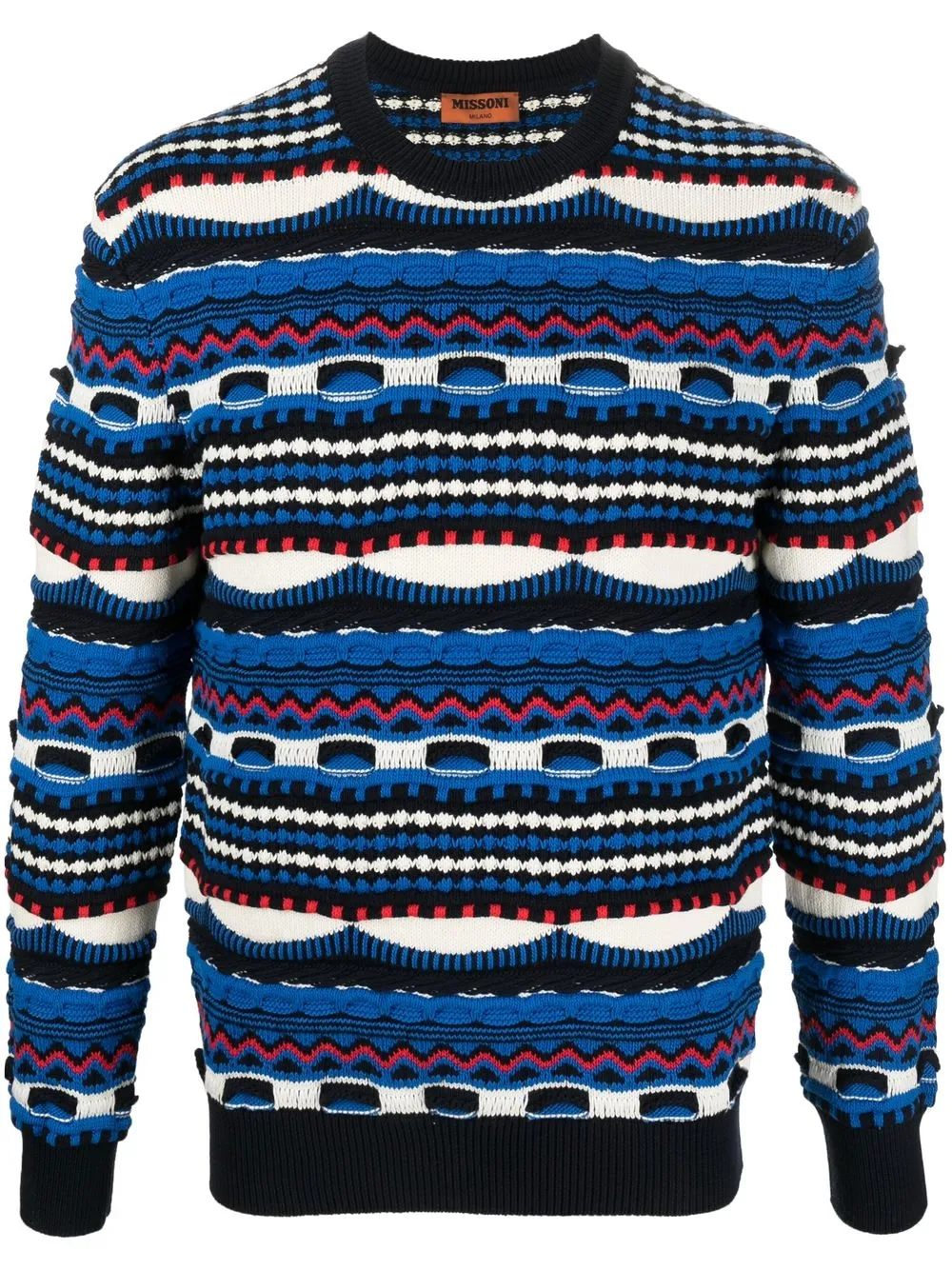 

Missoni suéter en intarsia con cuello redondo - Azul