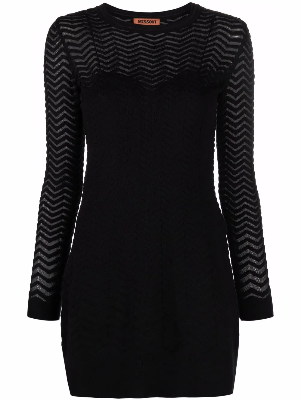 

Missoni vestido ajustado de tejido chevron - Negro