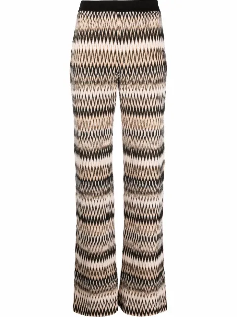 Missoni بنطال فلير مخطط بحياكة متعرجة