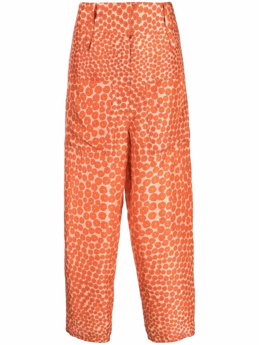

Stella McCartney pantalones capri con estampado floral - Naranja