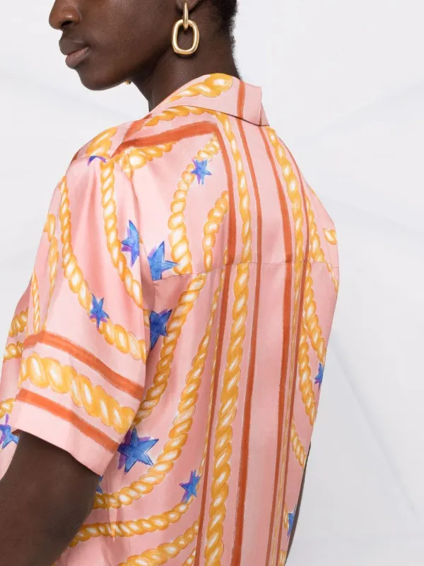SANDRO graphic-print Silk Short Sleeved 