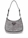 Prada Cleo crystal-embellished shoulder bag - Metallic