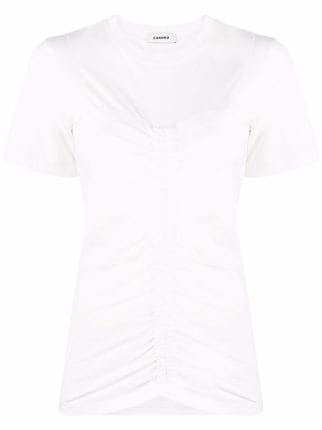 Shop SANDRO Simeon gathered front T-shirt with Express Delivery - FARFETCH