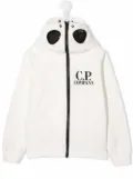 C.P. Company Kids goggles logo cotton hoodie - White