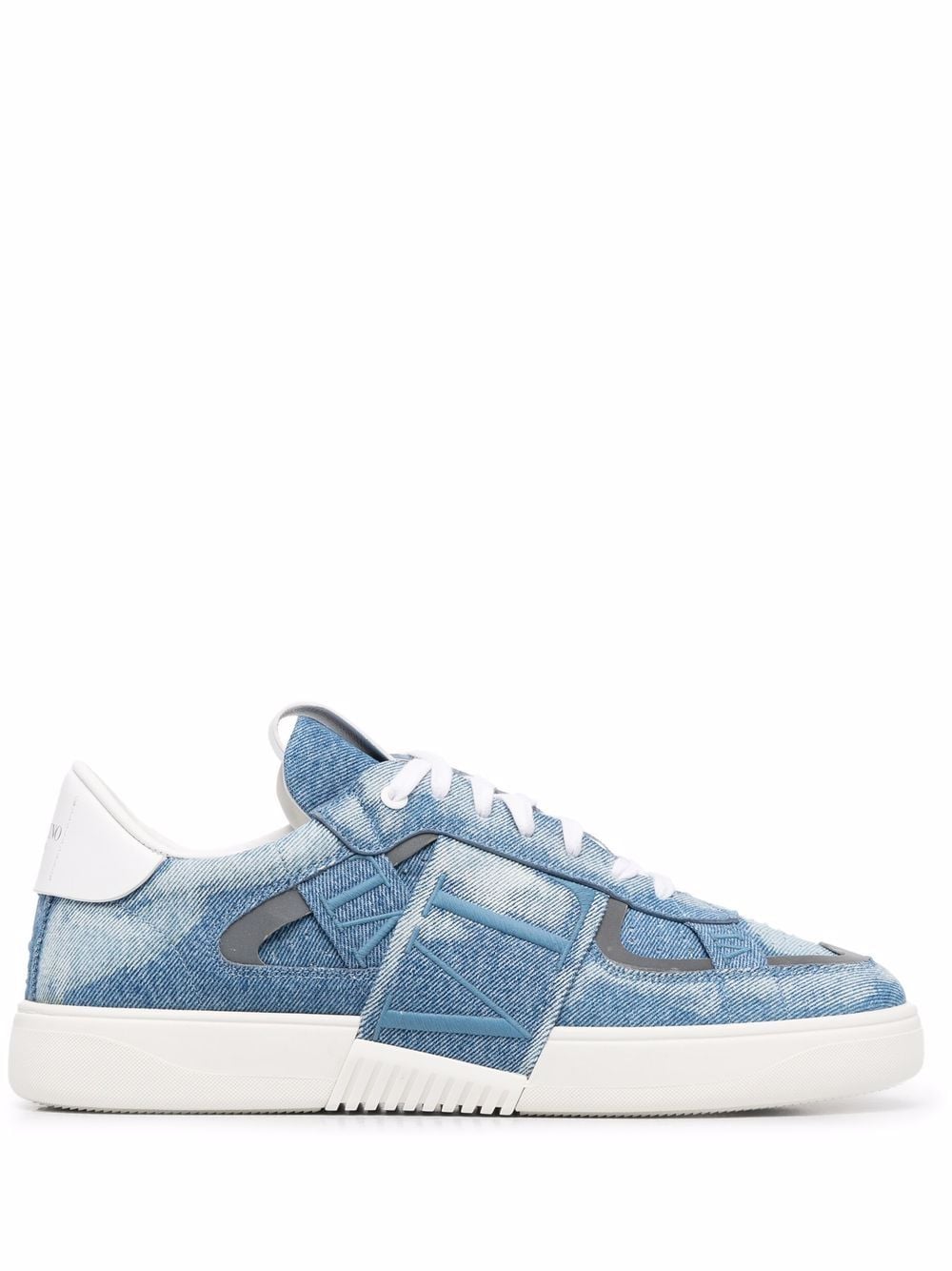 

Valentino Garavani tenis bajos con diseño patchwork - Azul