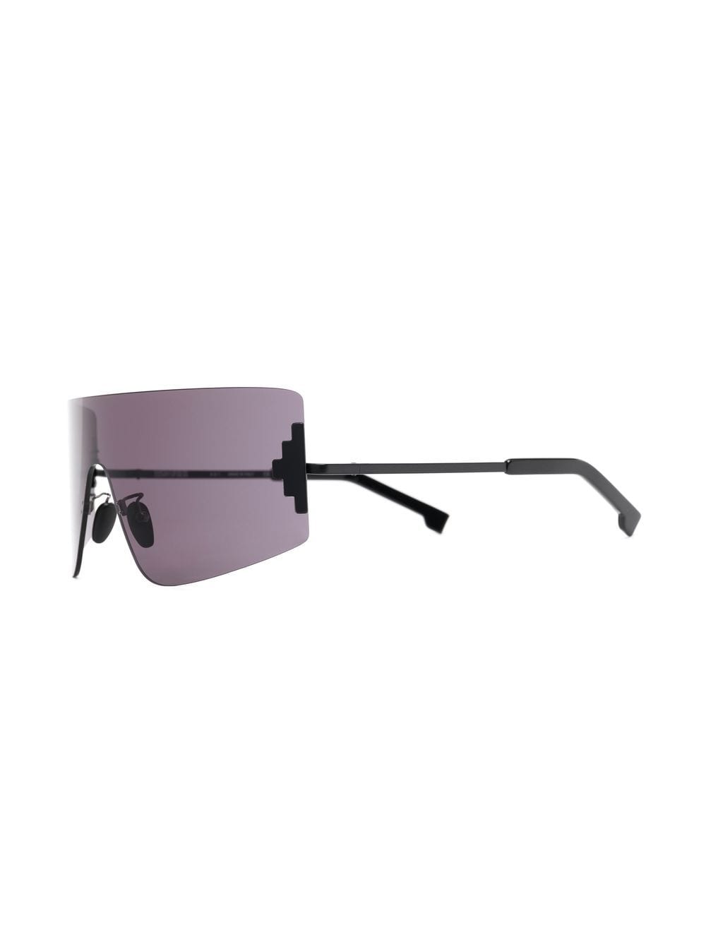Shop Marcelo Burlon County Of Milan Bolax Shield Sunglasses In Black