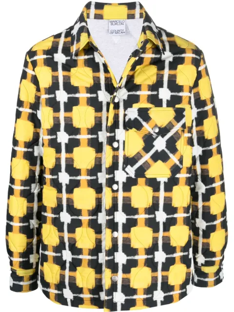 COUNTY OF MILAN check-pattern quilted overshirt