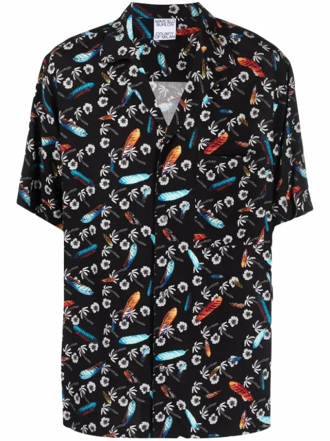 Marcelo Burlon County of Milan floral-print short-sleeve shirt
