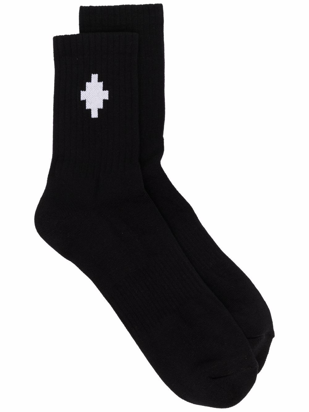 Shop Marcelo Burlon County Of Milan Cross Ankle-length Socks In Black