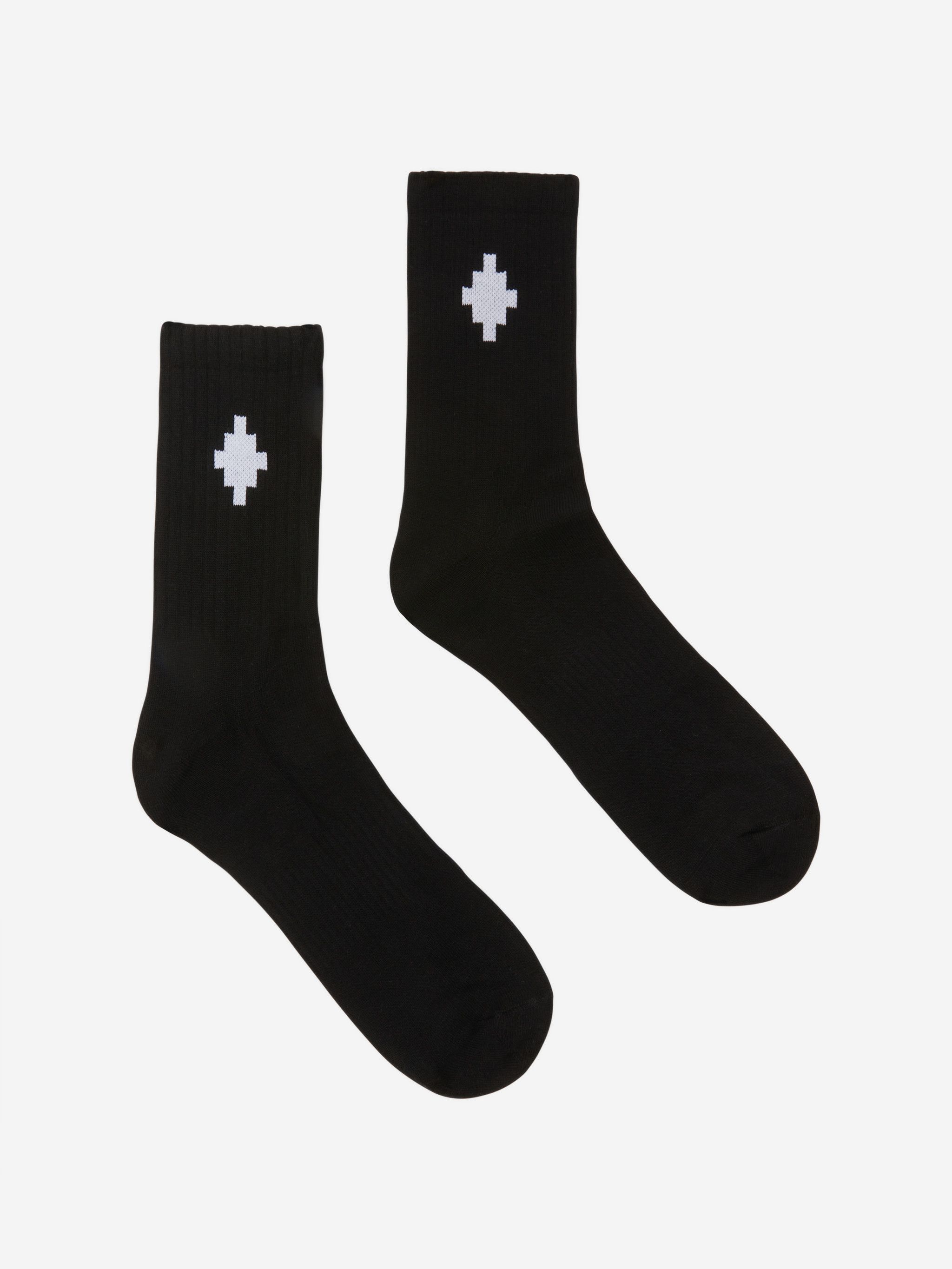 black/white stretch-cotton knitted construction signature Cross motif ribbed knit ankle-length Be sure before opening, as socks and hosiery can only be returned in their original, unopened packaging.