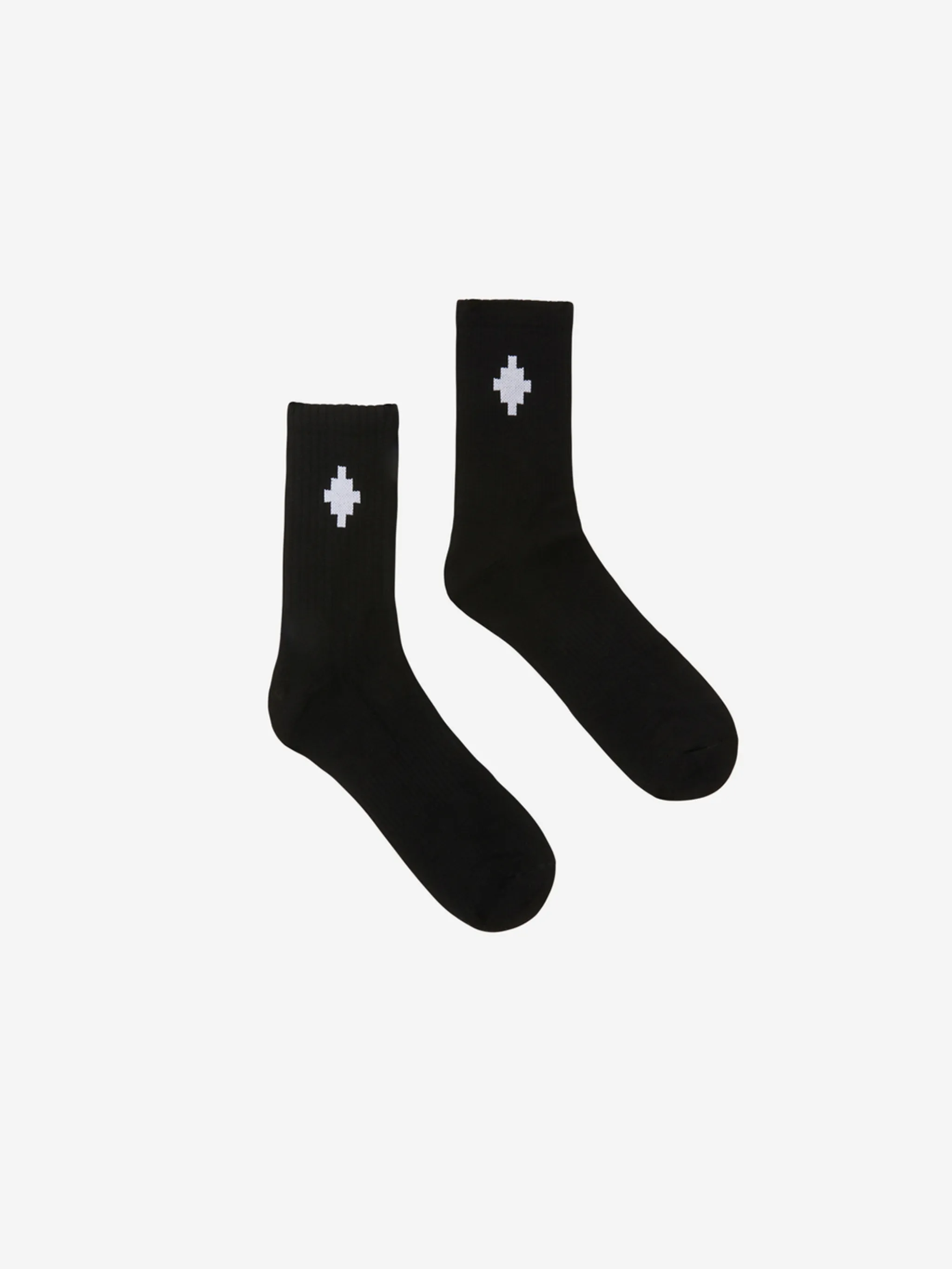 black/white stretch-cotton knitted construction signature Cross motif ribbed knit ankle-length Be sure before opening, as socks and hosiery can only be returned in their original, unopened packaging.