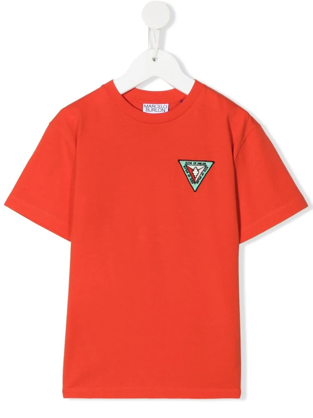 

Marcelo Burlon County Of Milan Kids playera con parche del logo - Rojo