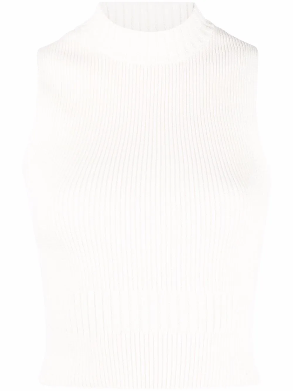 

SANDRO ribbed knit cotton top - White