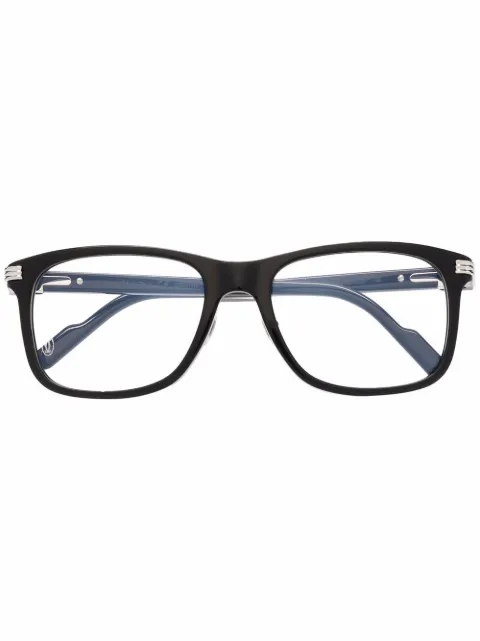 Cartier Eyewear polished-effect square-frame glasses