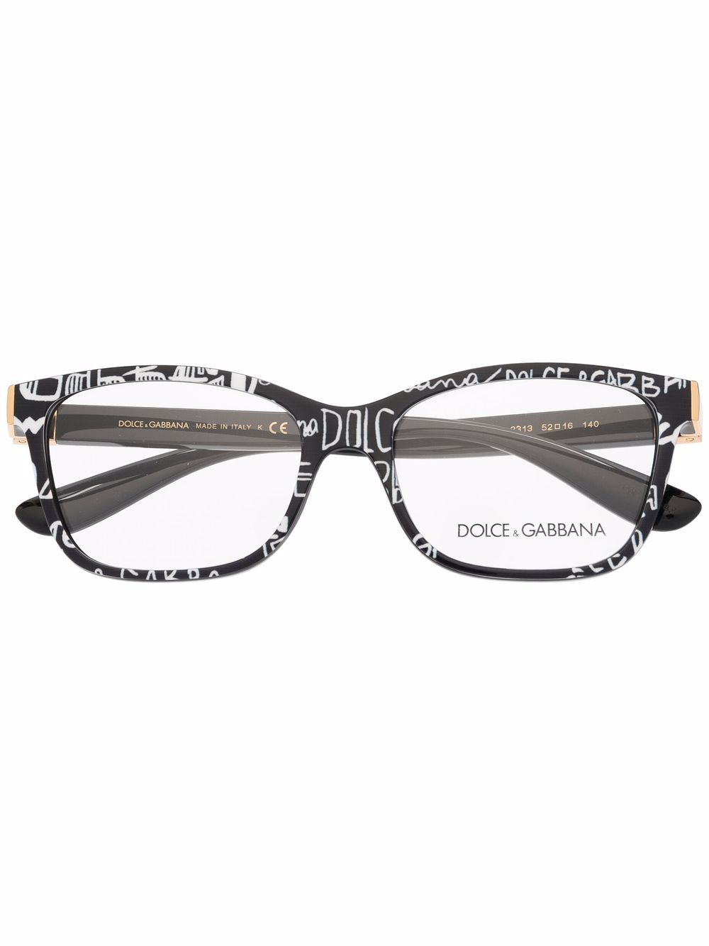 фото Dolce & gabbana eyewear очки в квадратной оправе с принтом