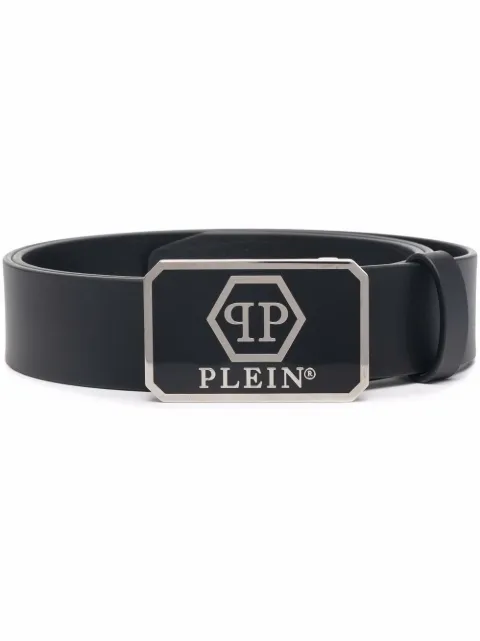 Philipp Plein cinturón con logo hexagonal