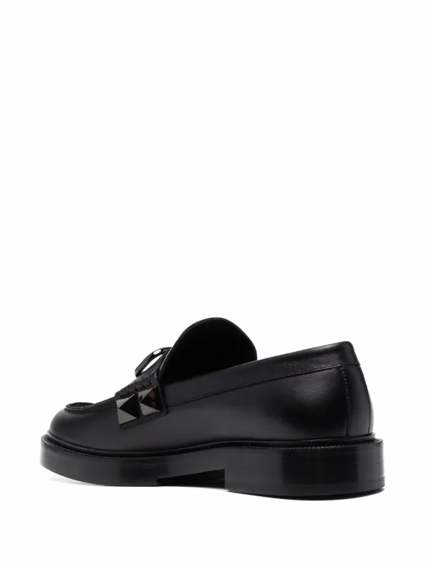【関税&送料込】Valentino Garavani Black Leather Fussfriend Valentino Garavani Fussfriend double-strap Leather Slides