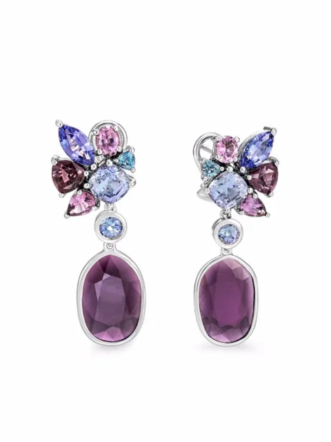John Hardy 18kt white gold Kala Saru gemstone earrings