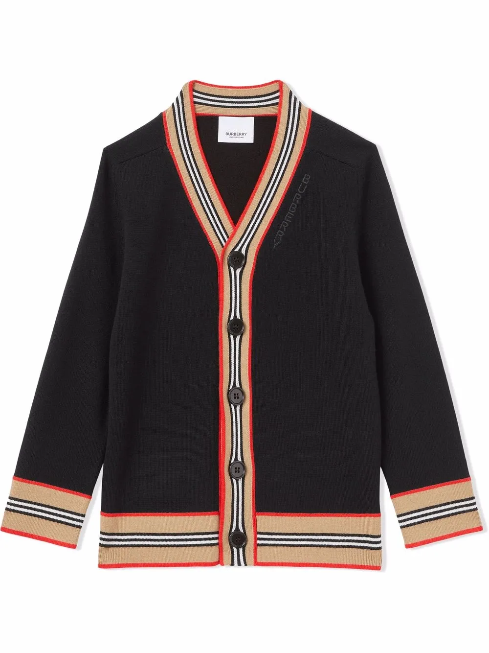 Image 1 of Burberry Kids Icon Stripe-trim cardigan