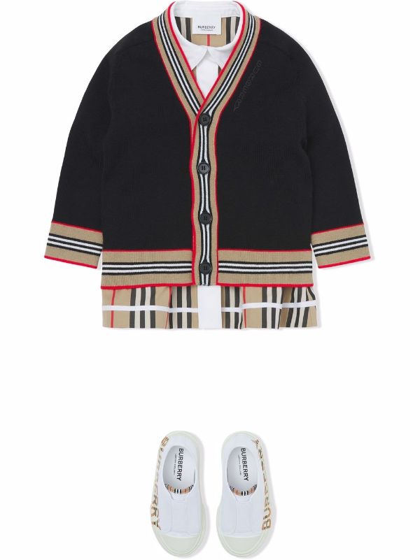 Burberry Kids Icon Stripe Wool Cardigan - Farfetch